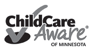 Black and white Child Care Aware of Minnesota logo